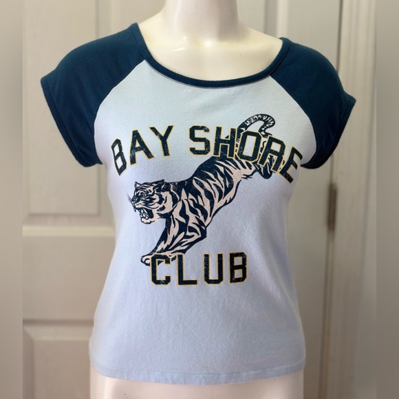 Pilcro Tops - Pilcro/Anthropologie Bay Shore Club Tee Blue Women’s size Medium